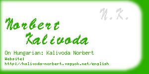 norbert kalivoda business card